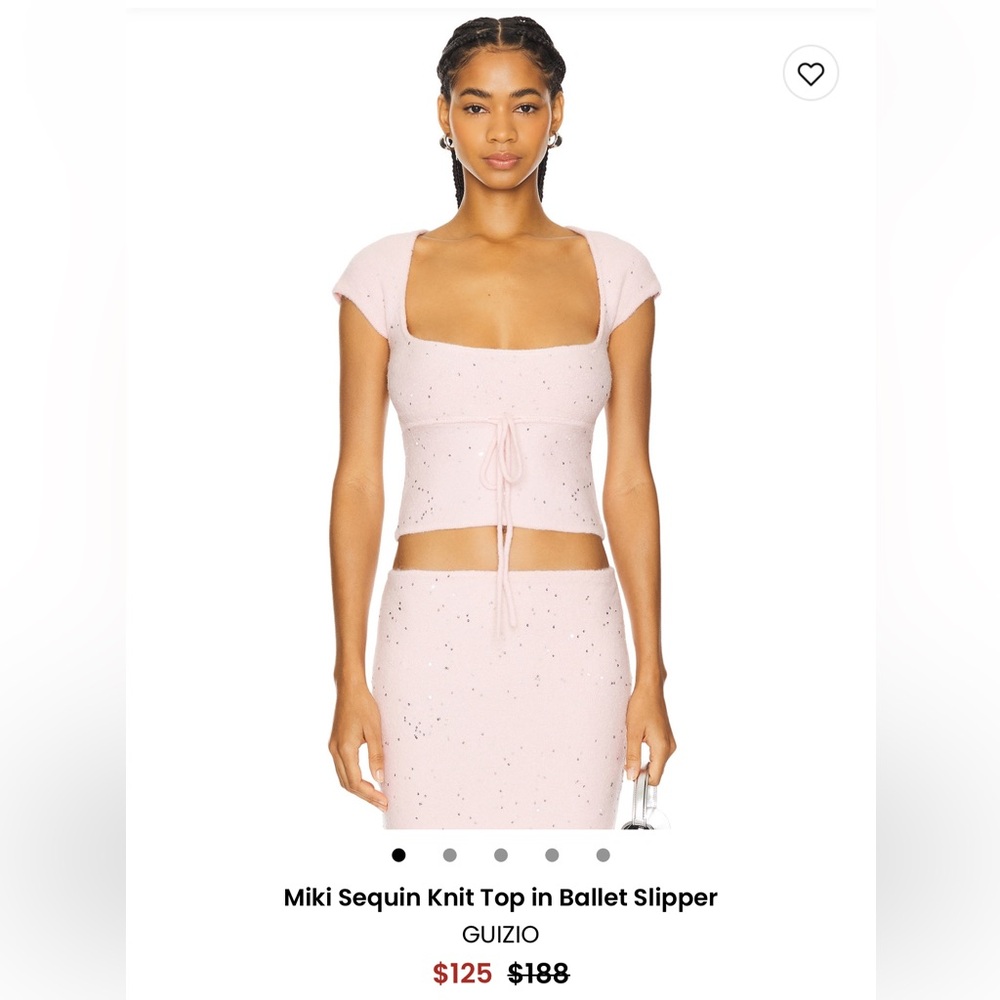 Danielle Guizio Pink Sequin Knit Top